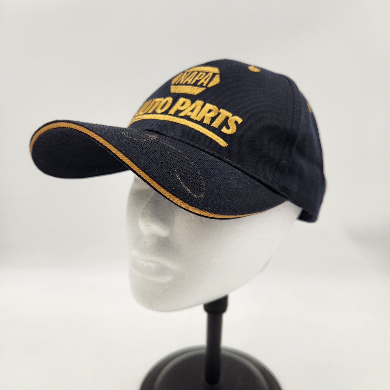 Napa Auto Parts Hat Navy Blue Gold Embroidered Signed Baseball Cap Adjustable